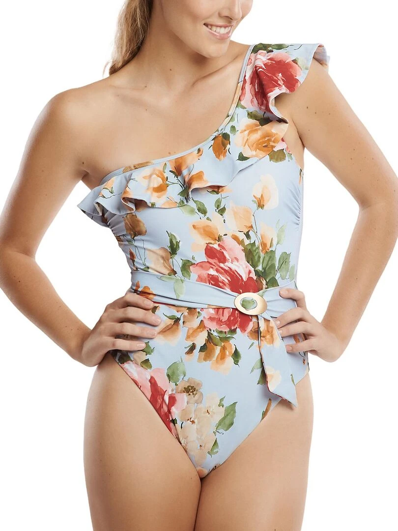 Maillot de bain une pièce sans armatures bretelle Hawaii Gris