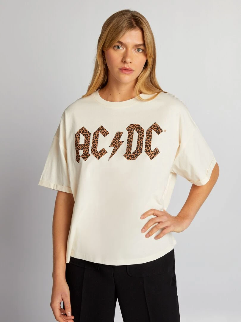 T shirt 'AC/DC'   Beige