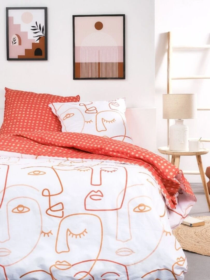 Housse de couette Sunshine 11.40 + taie(s) 100% coton 57 fils Orange