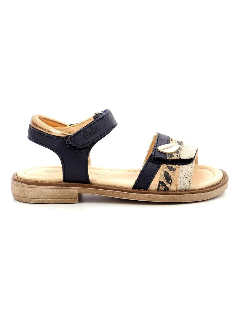 Sandales Cuir Tahety Bleu marine
