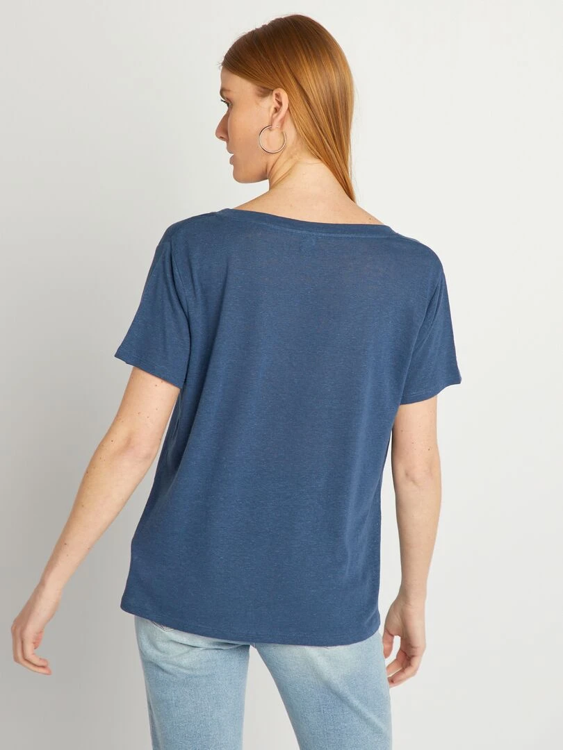 T shirt basique manches courtes   Marine