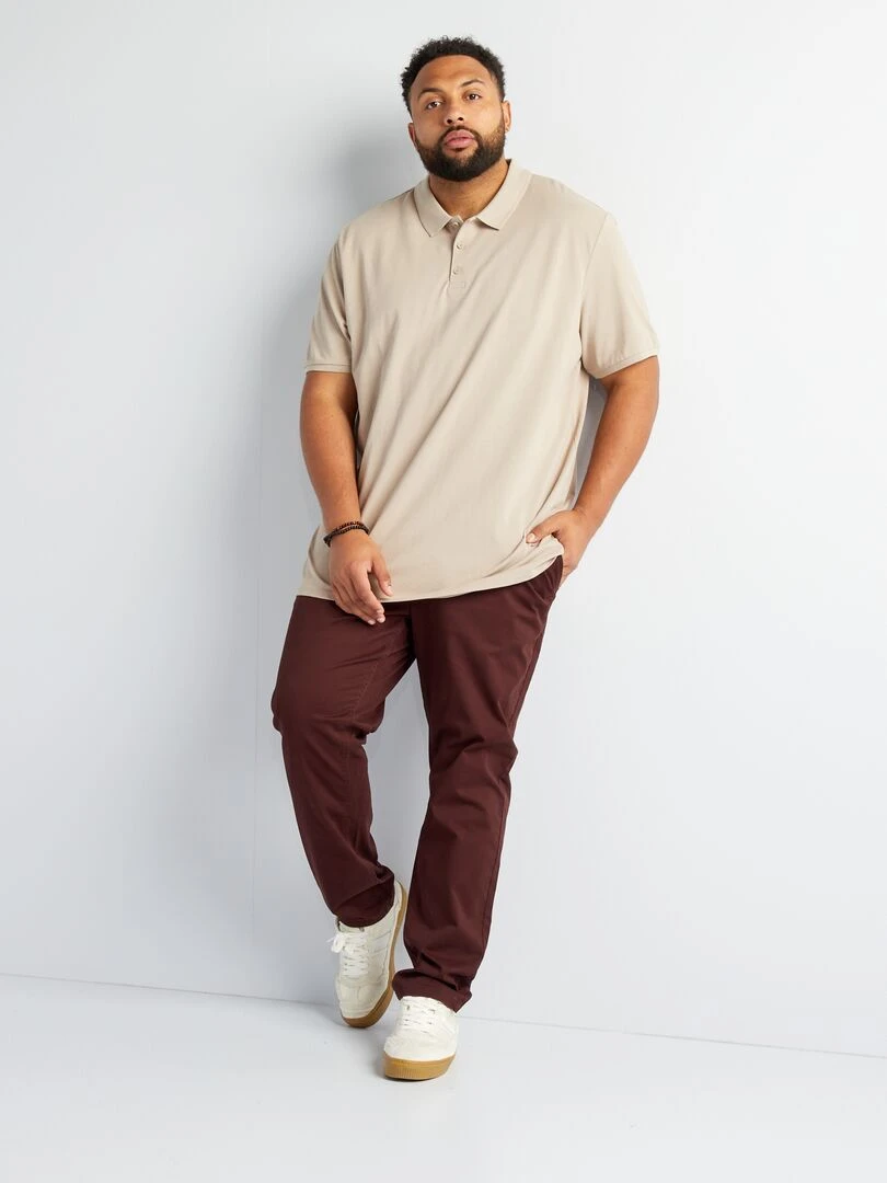 Polo en maille piqué Beige gris