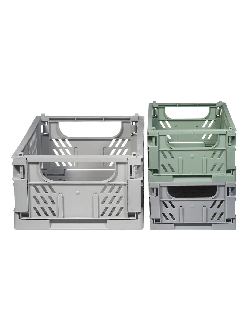 Caisses de rangement Luis set de 3 Gris Vert Gris