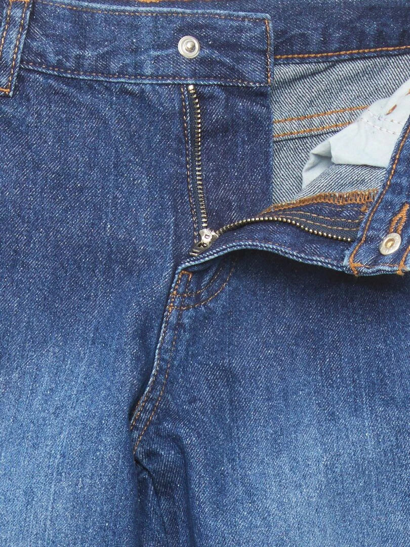 Jean droit avec poches sur les côtés   Bleu