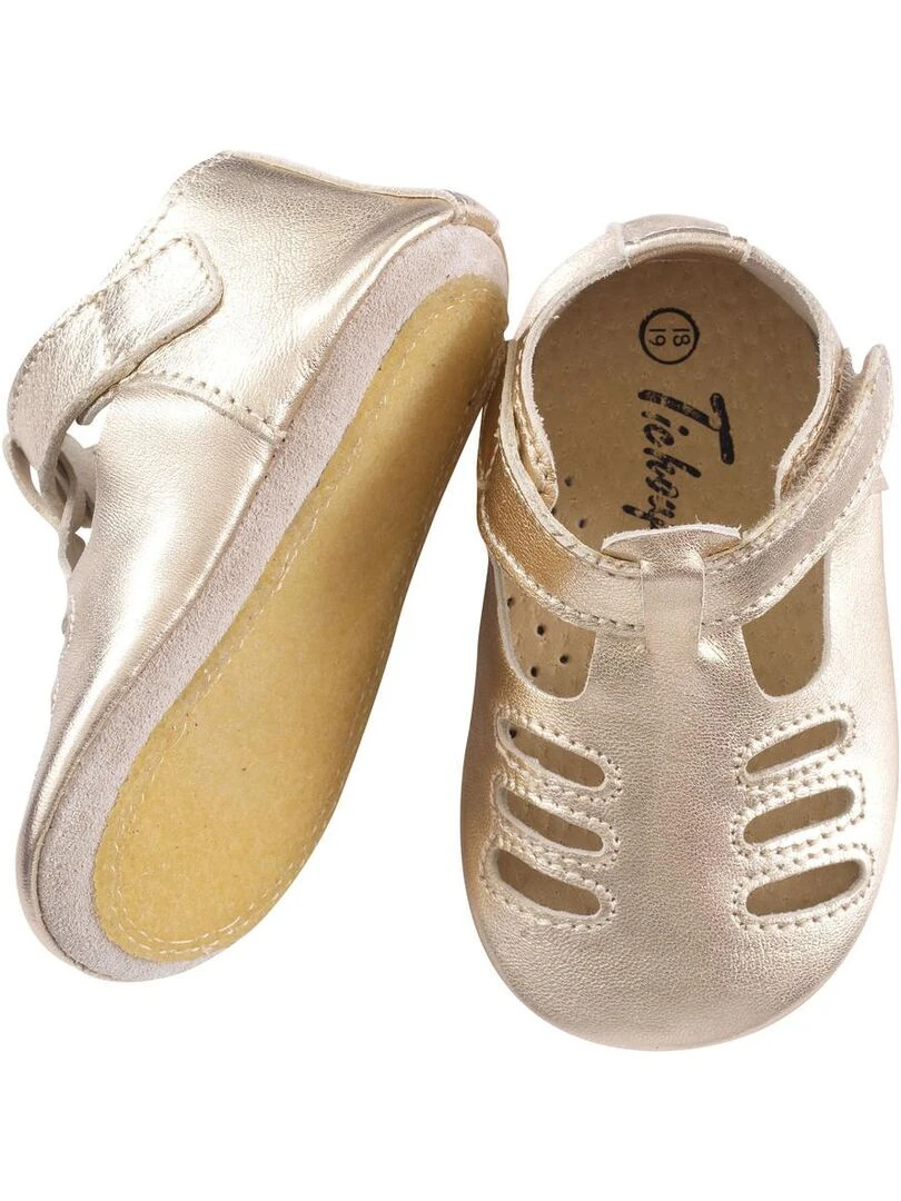 Chaussures bébé cuir souple Tibilly doré Doré/or