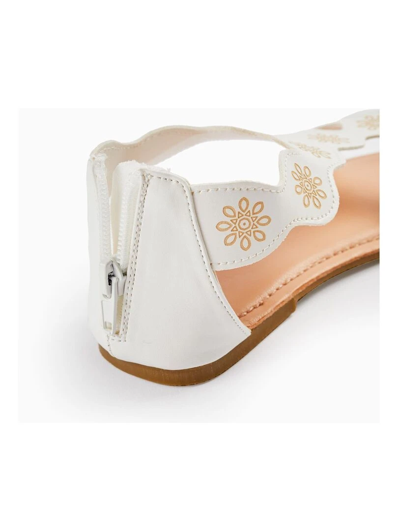 Sandale à motif floral pour fille  CÉRÉMONIE   Blanc