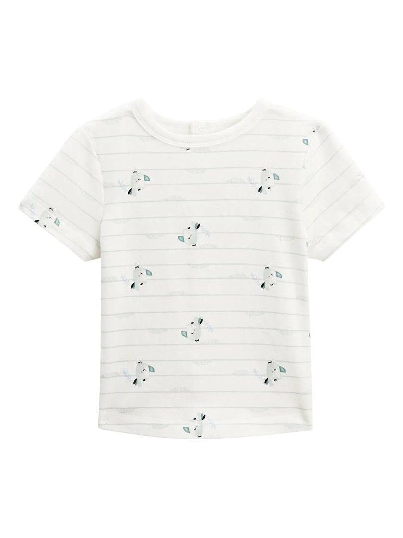 Ensemble salopette bébé en gaze de coton et t shirt Kimi   Bleu