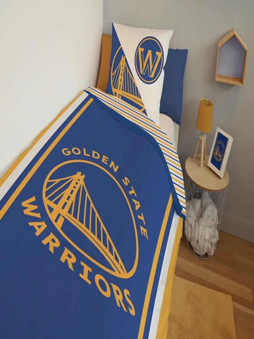 Housse de couette NBA Golden State Warriors 140x200 cm 100% Coton Bleu