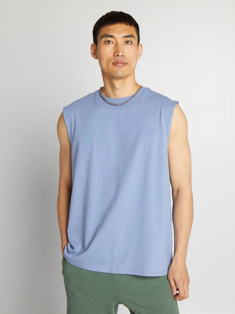 Débardeur en jersey uni   Bleu