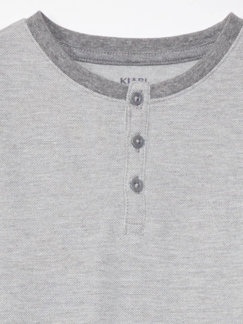 T shirt en piqué de coton Gris