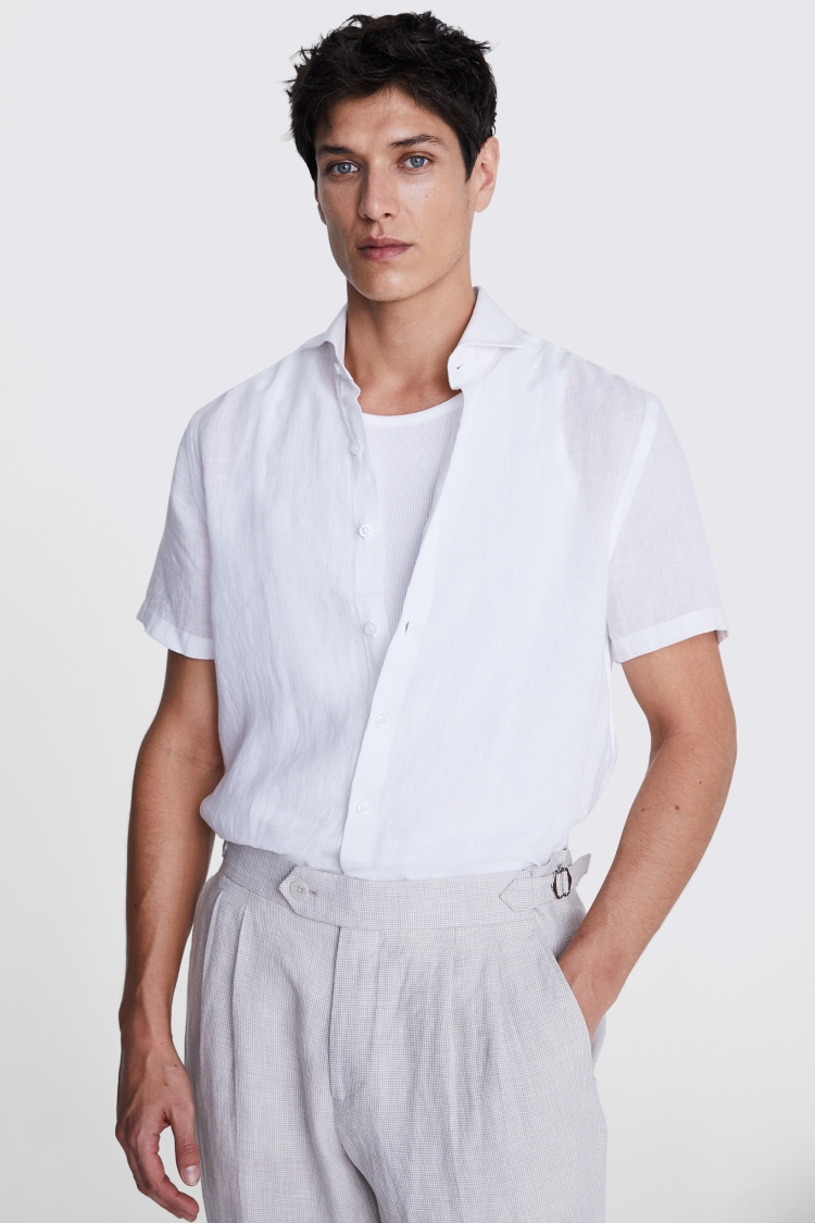 Cotton Linen Camel Stripe Shirt   Buy Online at Moss