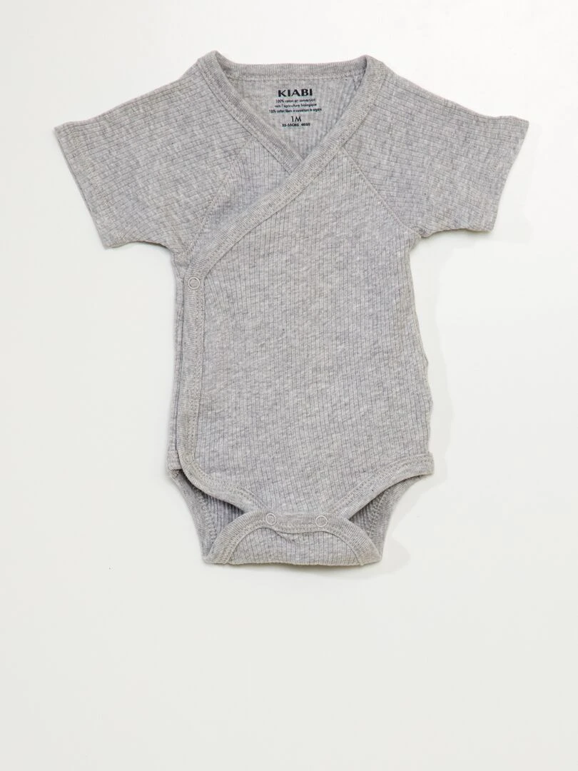 Lot de 3 bodies en coton Marron/Gris