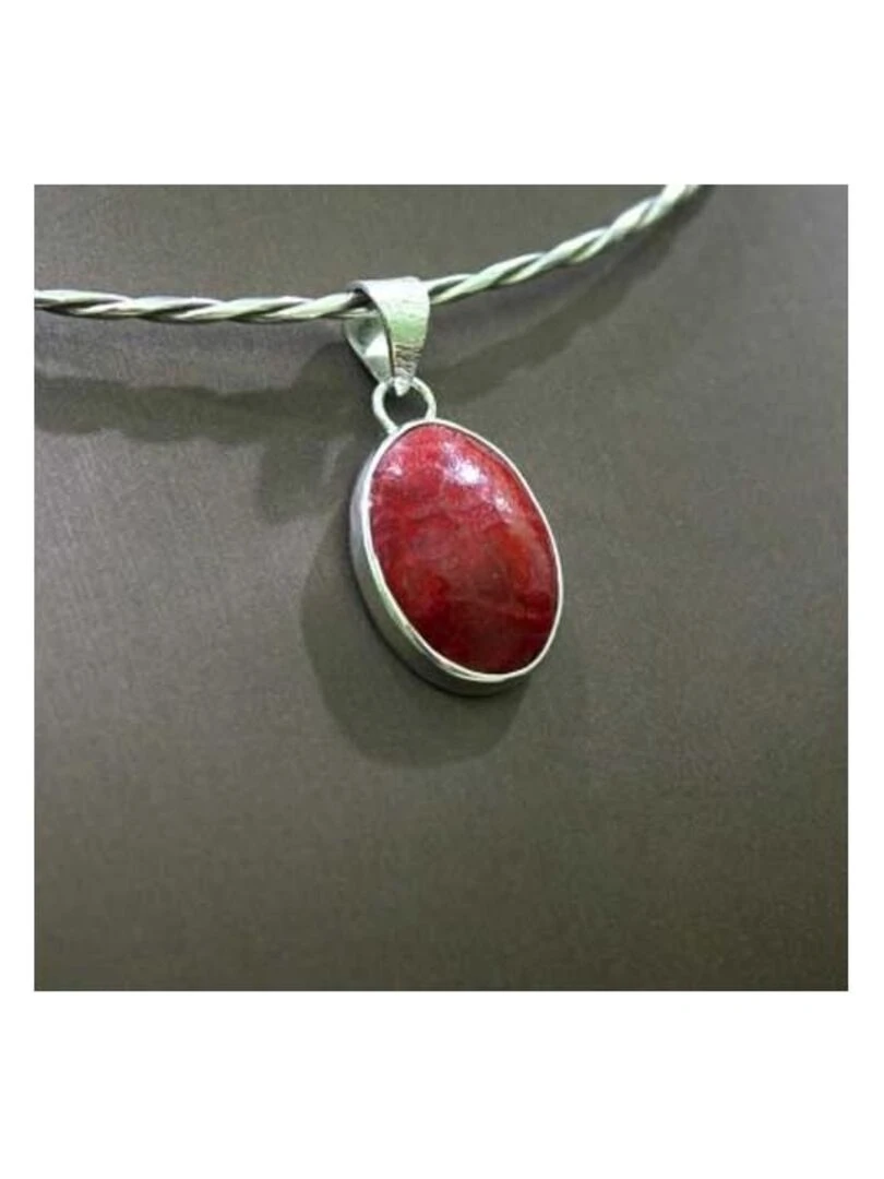 Pendentif oval gorgone Bijoucolor Rouge