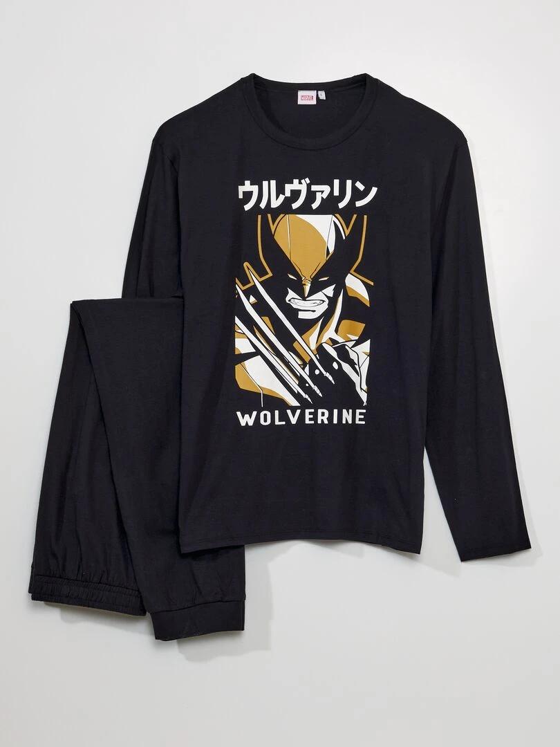Pyjama 'Wolverine' 2 pièces Noir