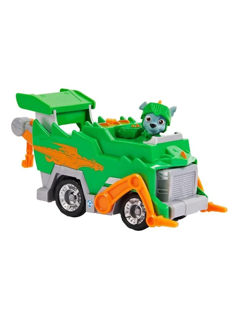 VÉHICULE ET FIGURINE PAT'PATROUILLE (PAW PATROL) RESCUE KNIGHTS : Véhicule de recyclage de Rocky   N/A