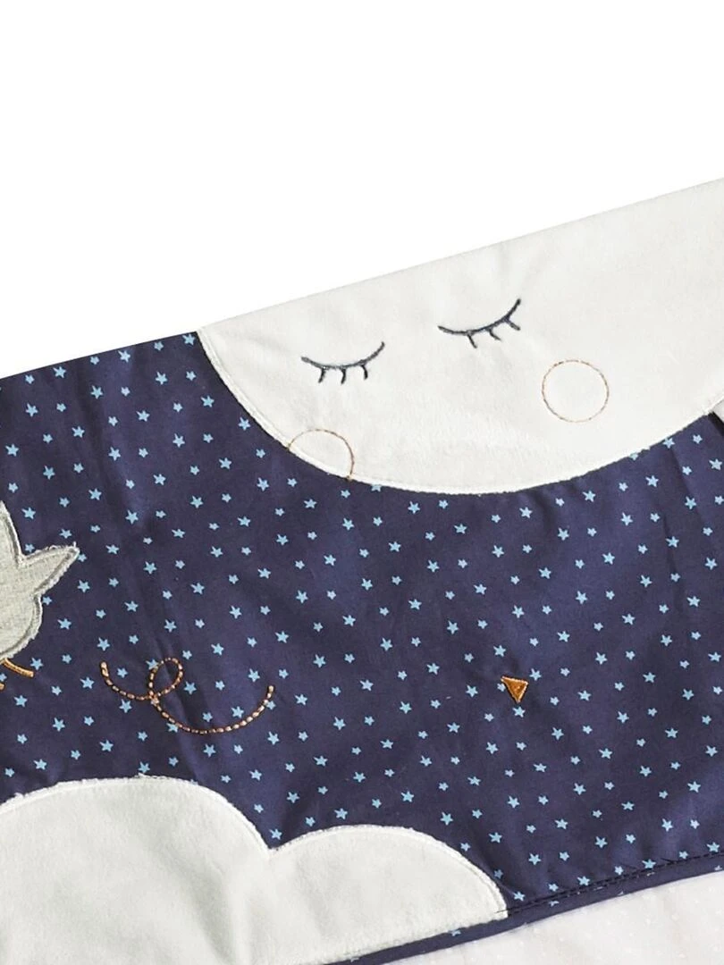Parure de lit bébé 190x140cm et taie en coton bleu   SAUTHON   Bleu