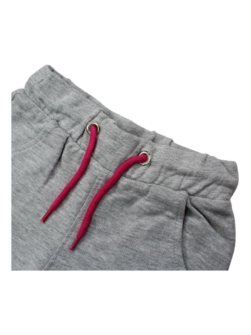 Lee Cooper   Short fille imprimé logo en coton   Gris