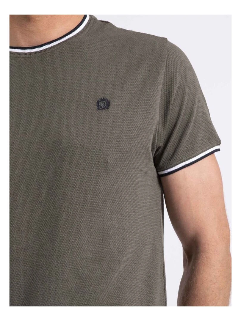 T shirt col rond pur coton NILOTIN   Kaki