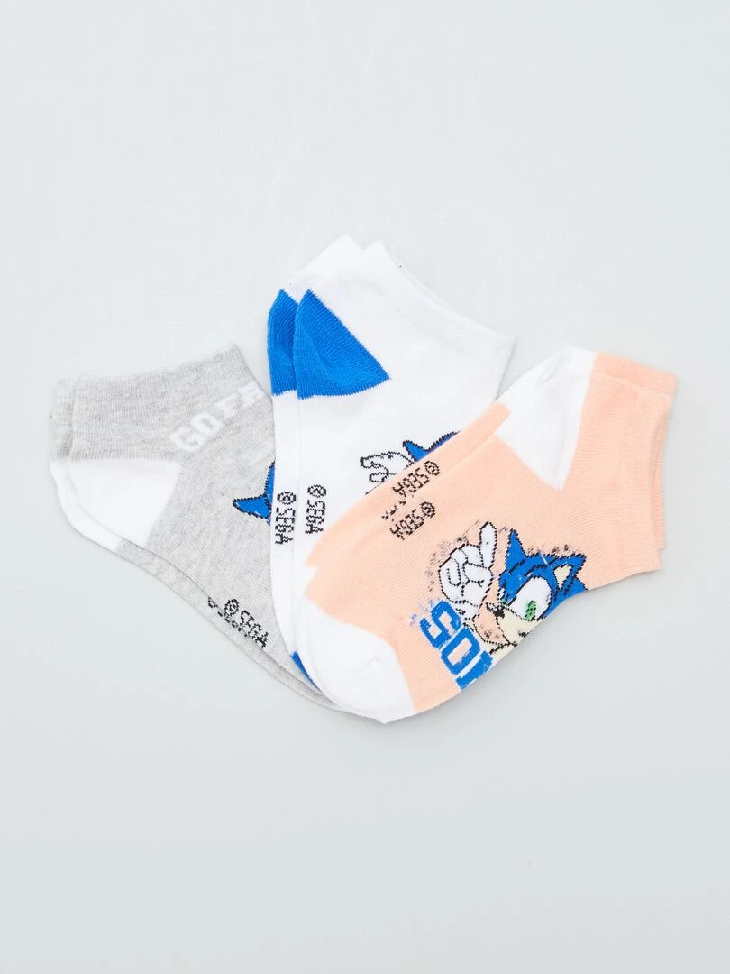 Lot de 3 paires de chaussettes 'Sonic' Bleu