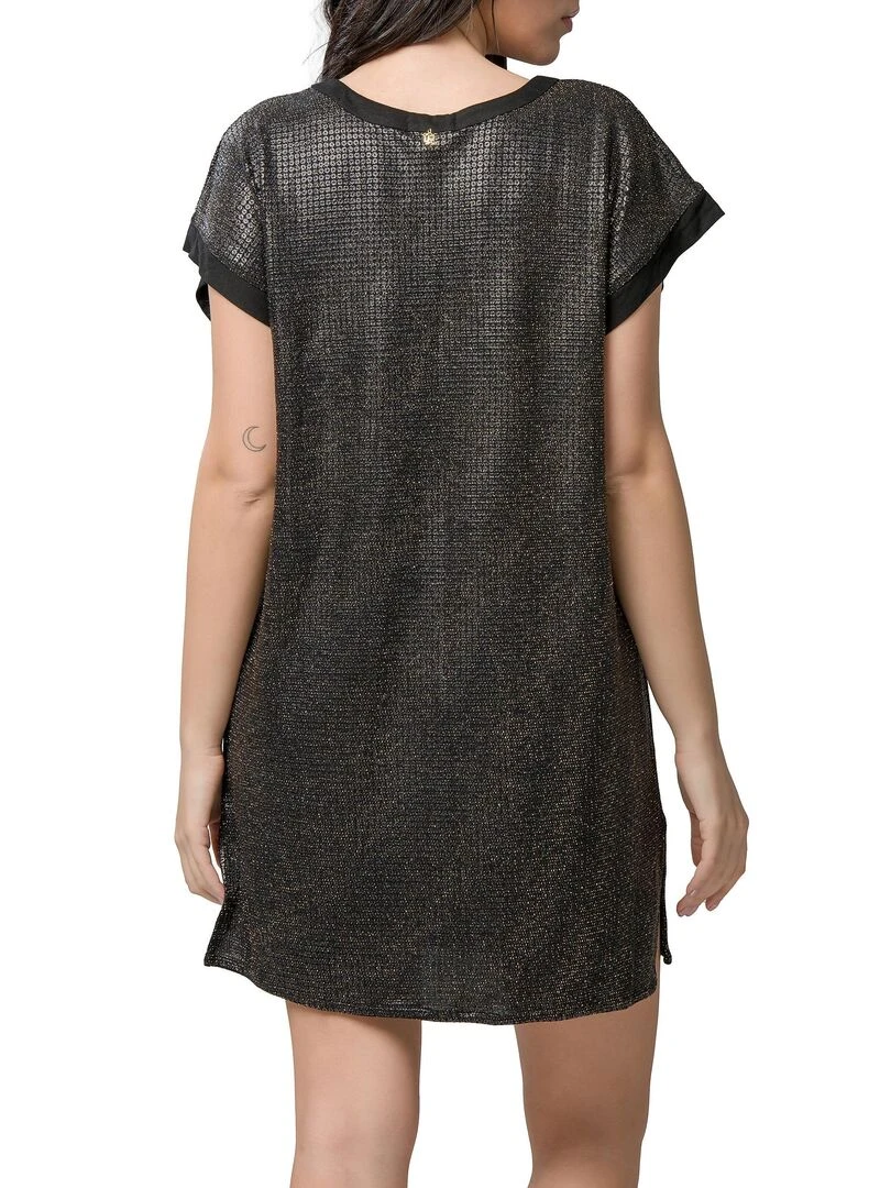 Robe courte de plage Star Noir