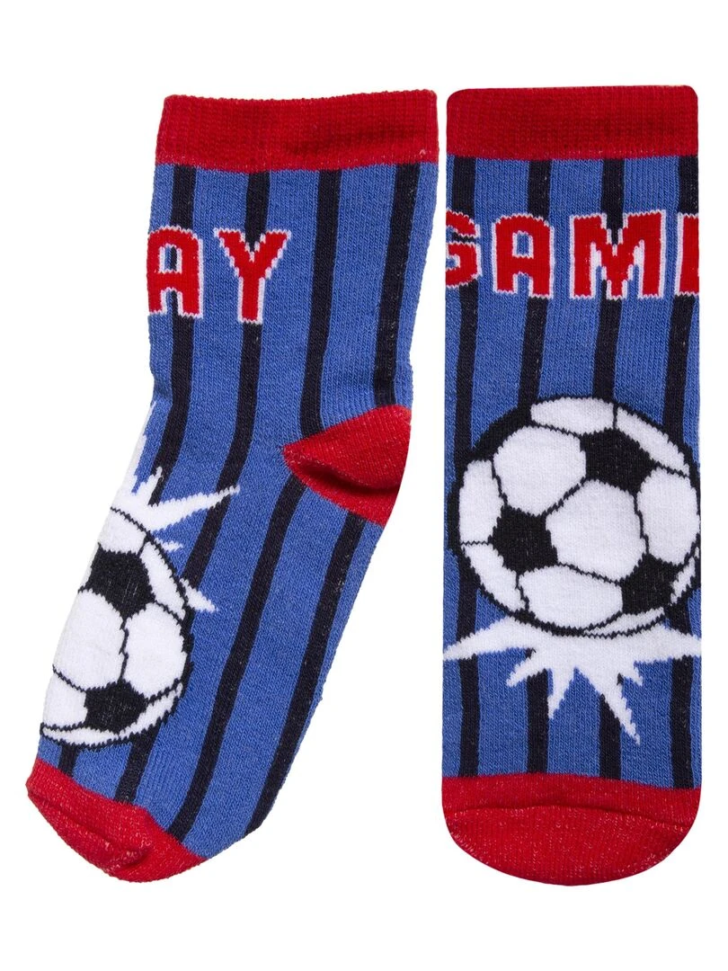 Chaussettes antidérapantes Enfant Foot 19/26 Bleu