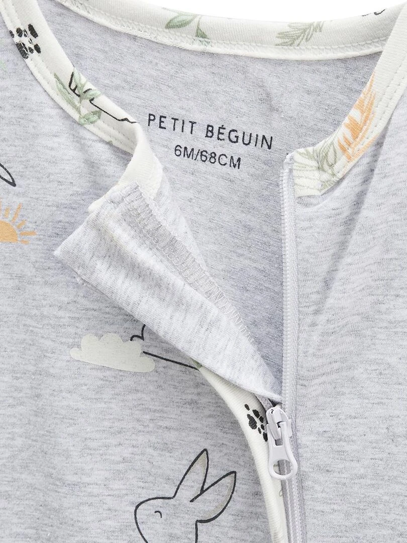 Pyjama bébé ouverture zippée Frimousse   Gris Gris