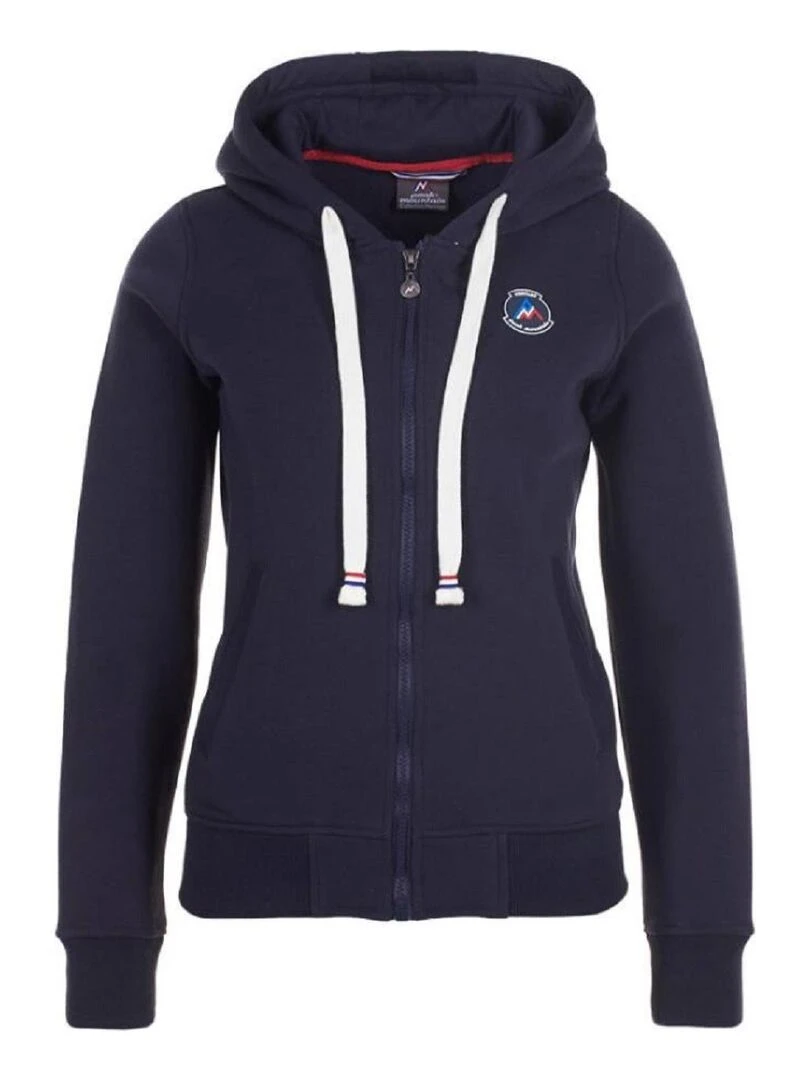 Sweat molleton zippé à capuche femme APILOT Bleu marine