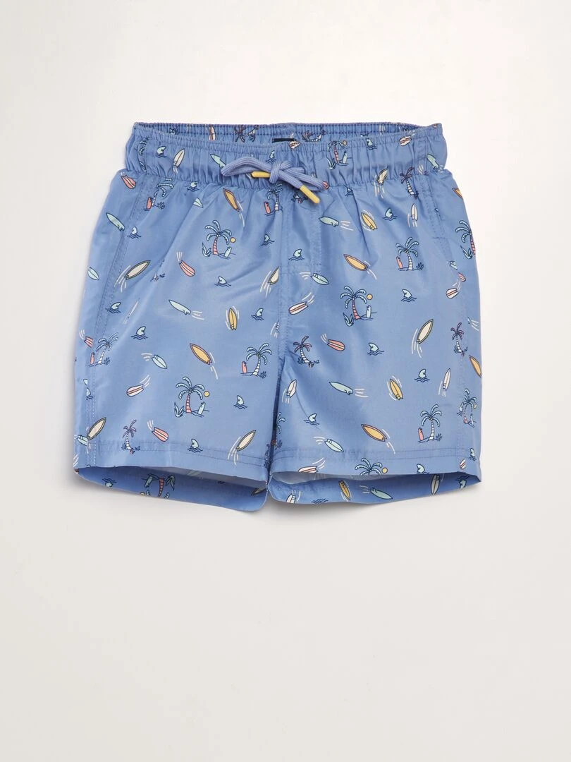 Short de bain imprimé Bleu moyen