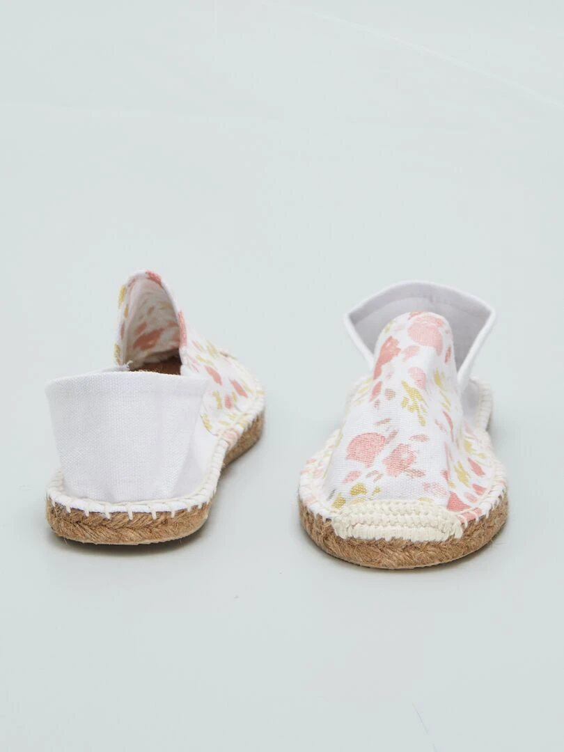Espadrilles en corde imprimé fleuri   Blanc/rose/jaune