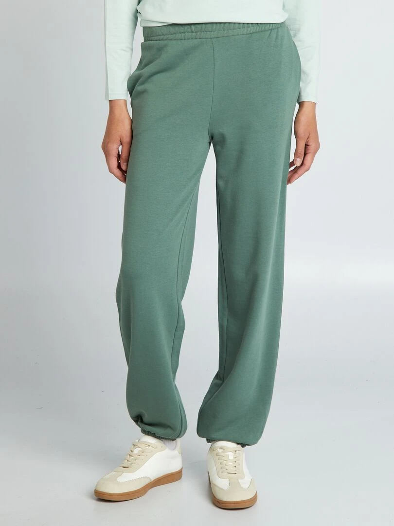 Jogging large et uni Vert