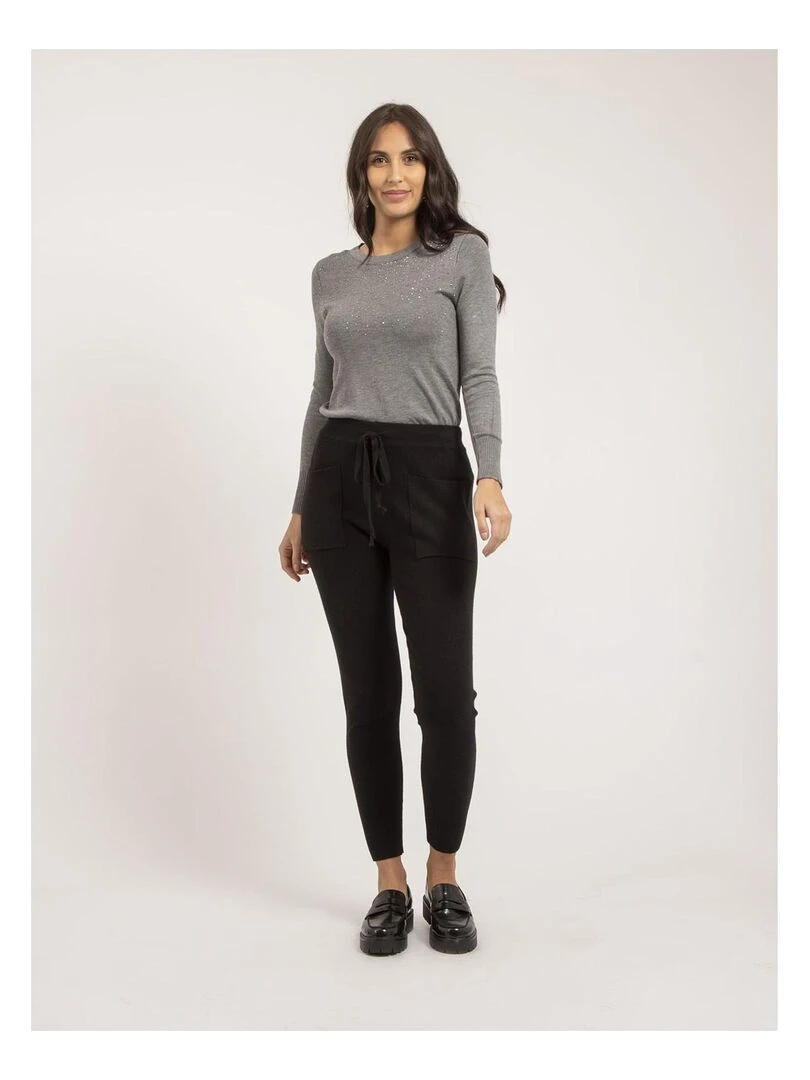 Pantalon jogging en maille ELSA   Noir