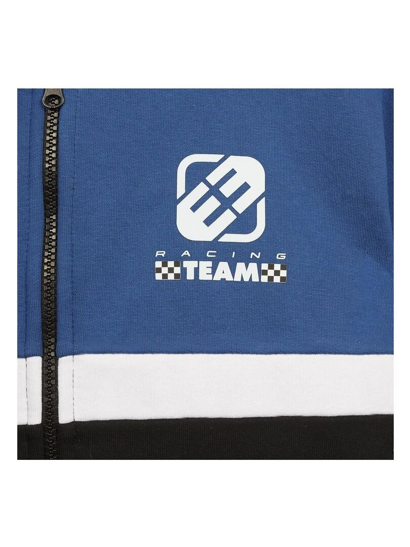 Sweat garçon à capuche avec zip Collection Racing Freegun   Bleu