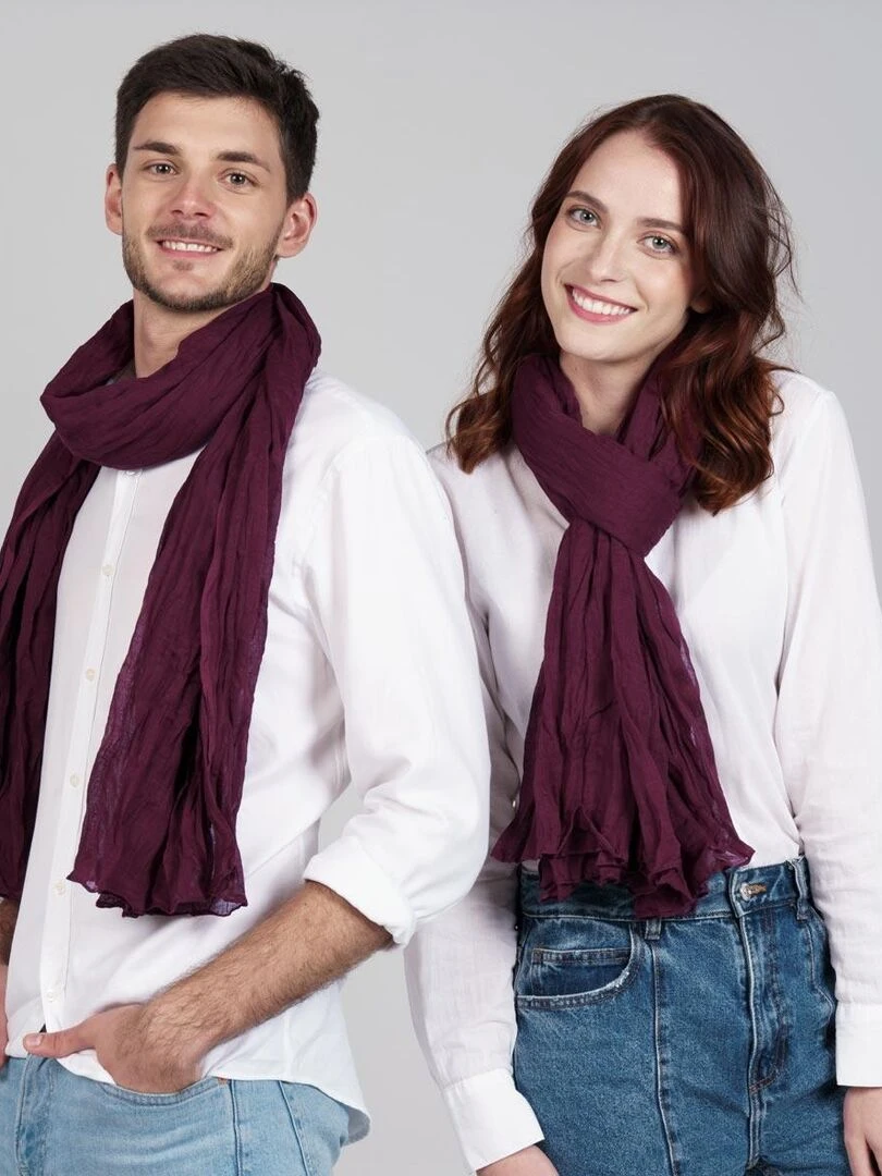 Chèche coton Uni Bordeaux