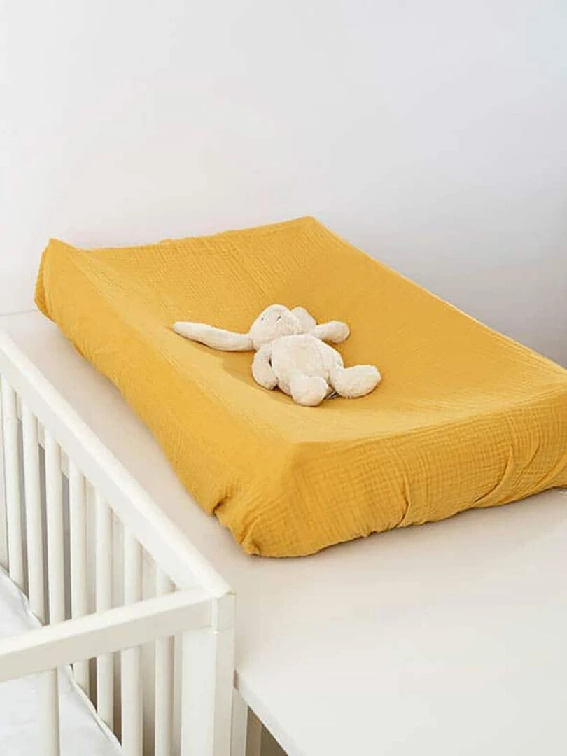 Housse de Matelas à Langer en Coton Bio Honey   Beige