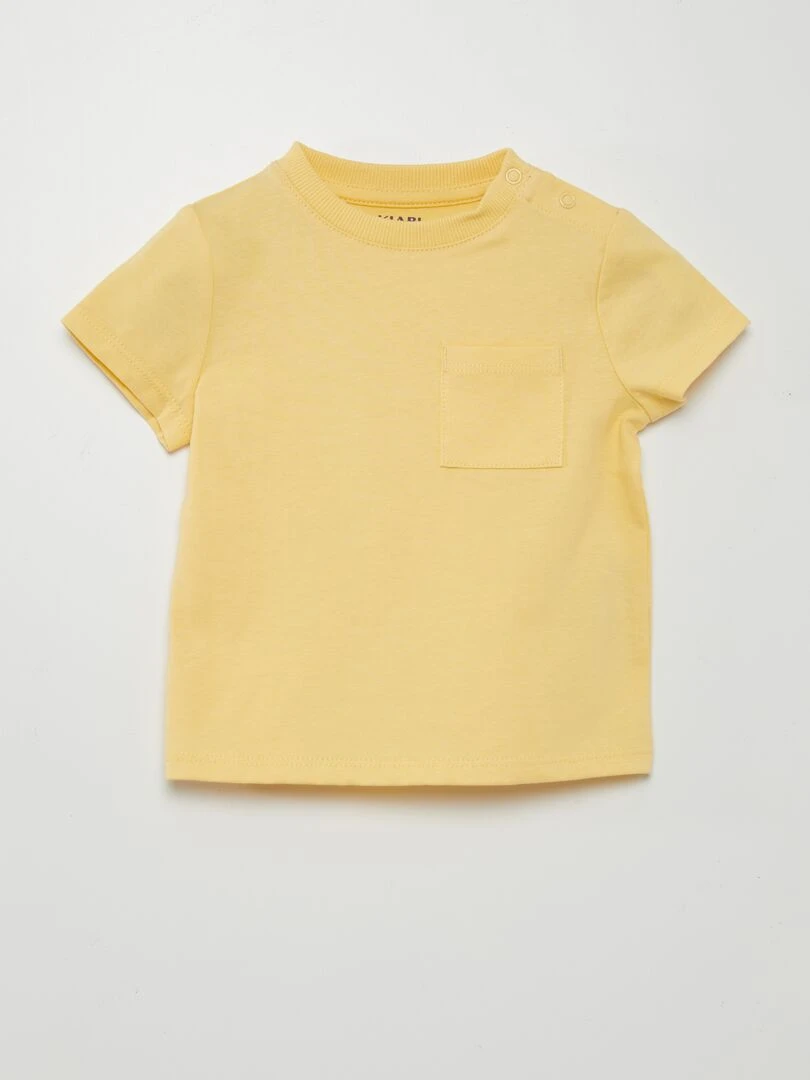 T shirt à manches courtes avec poches Jaune
