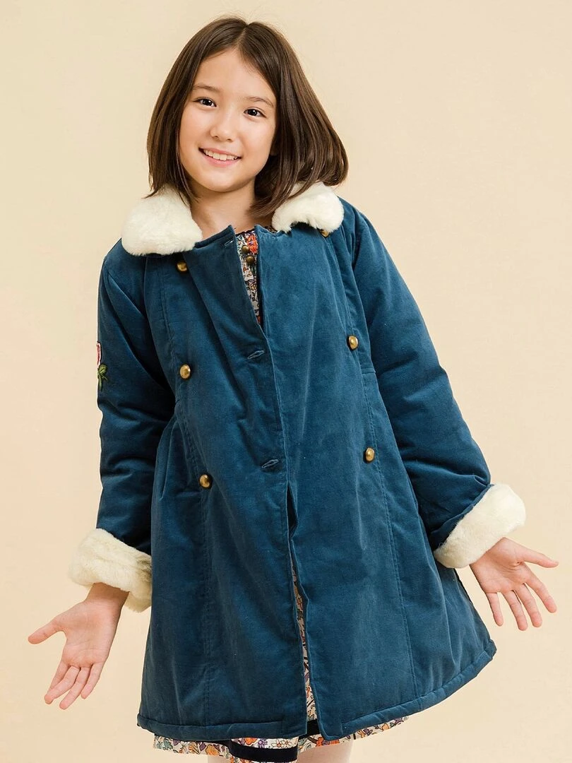Manteau ANOUSHKA 'LA FAUTE A VOLTAIRE' Bleu canard
