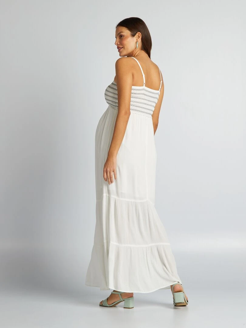 Robe grossesse à coupe longue   blanc