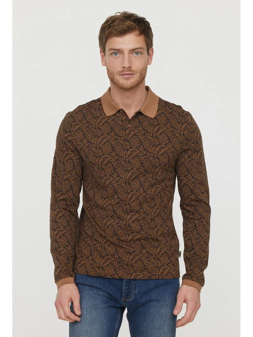 Lee Cooper T Shirt manches longues coton regular BURIO Marron