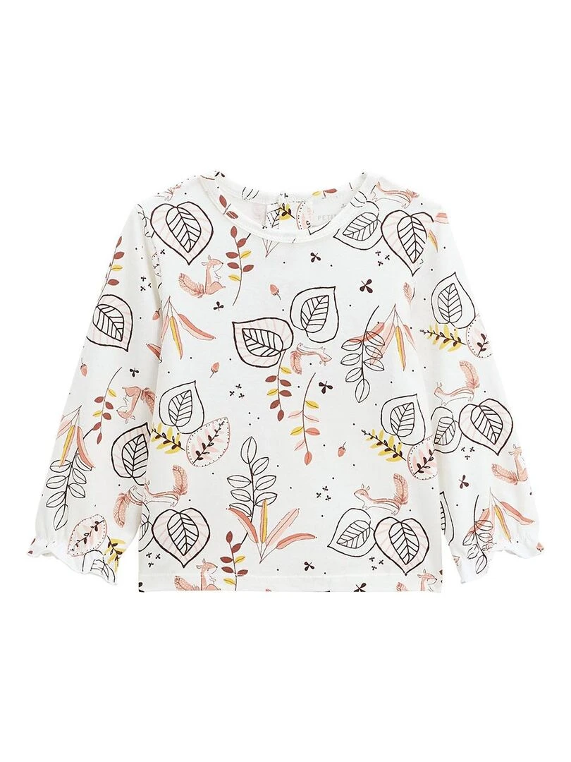 Lot de 2 t shirts bébé manches longues Léonie Ecru
