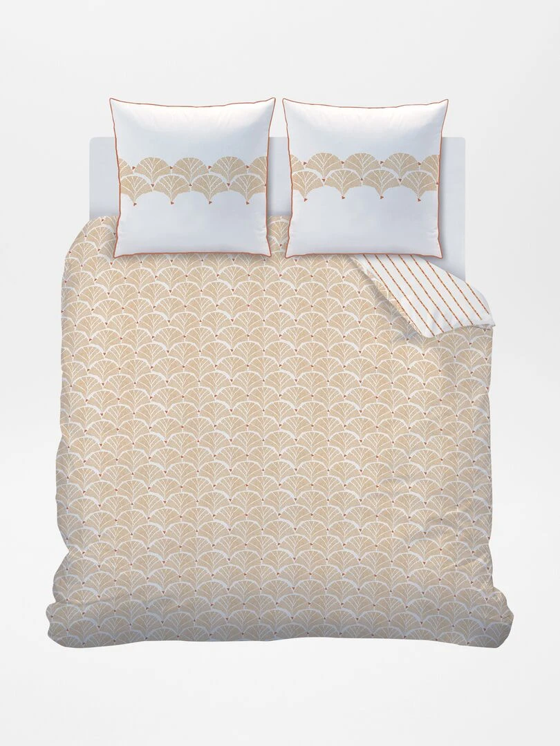 Parure de lit 2 personnes réversible   Camel