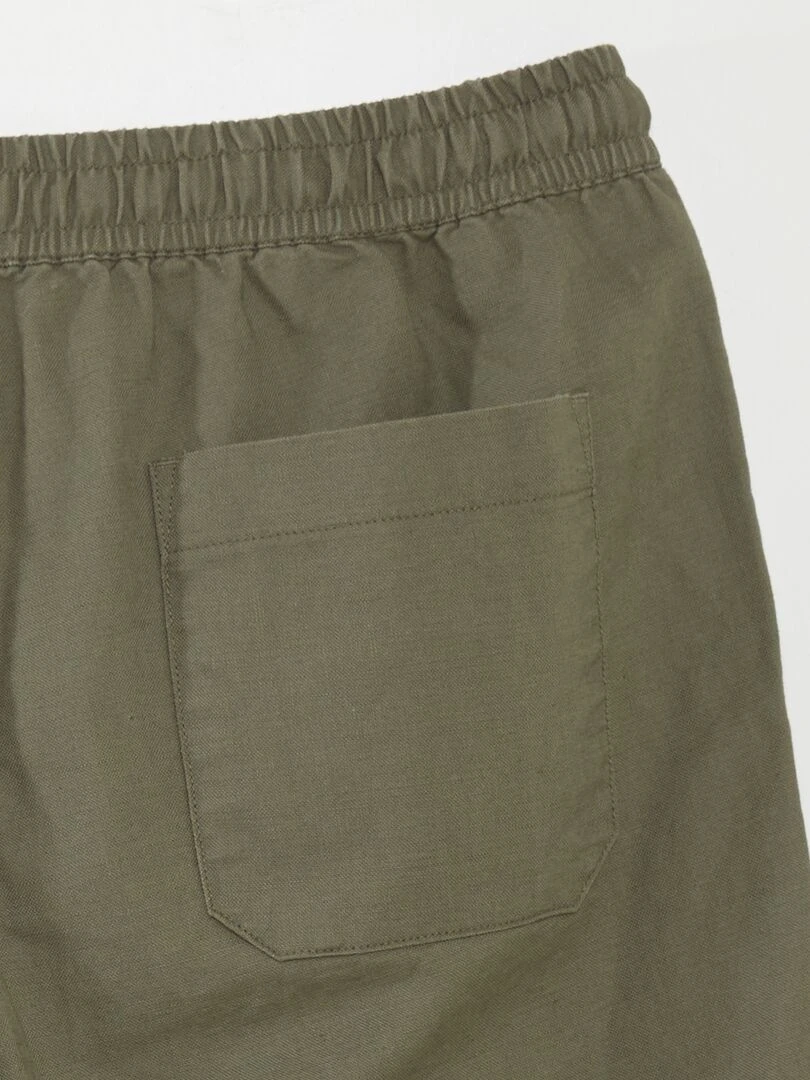 Bermuda chino large avec lin   Vert