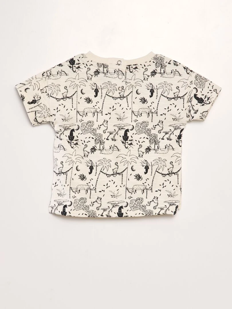 T shirt imprimé jungle   Beige