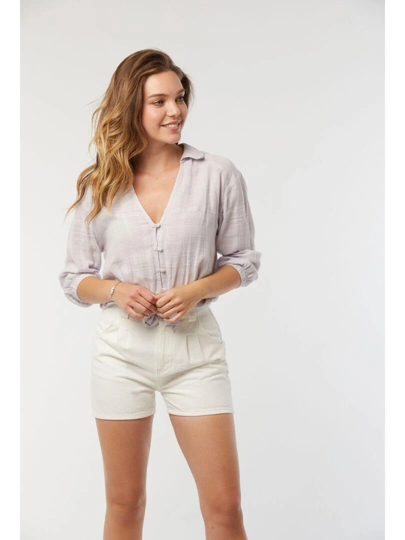 Lee Cooper   Chemise manches 3/4 coton regular DATINA   Violet clair