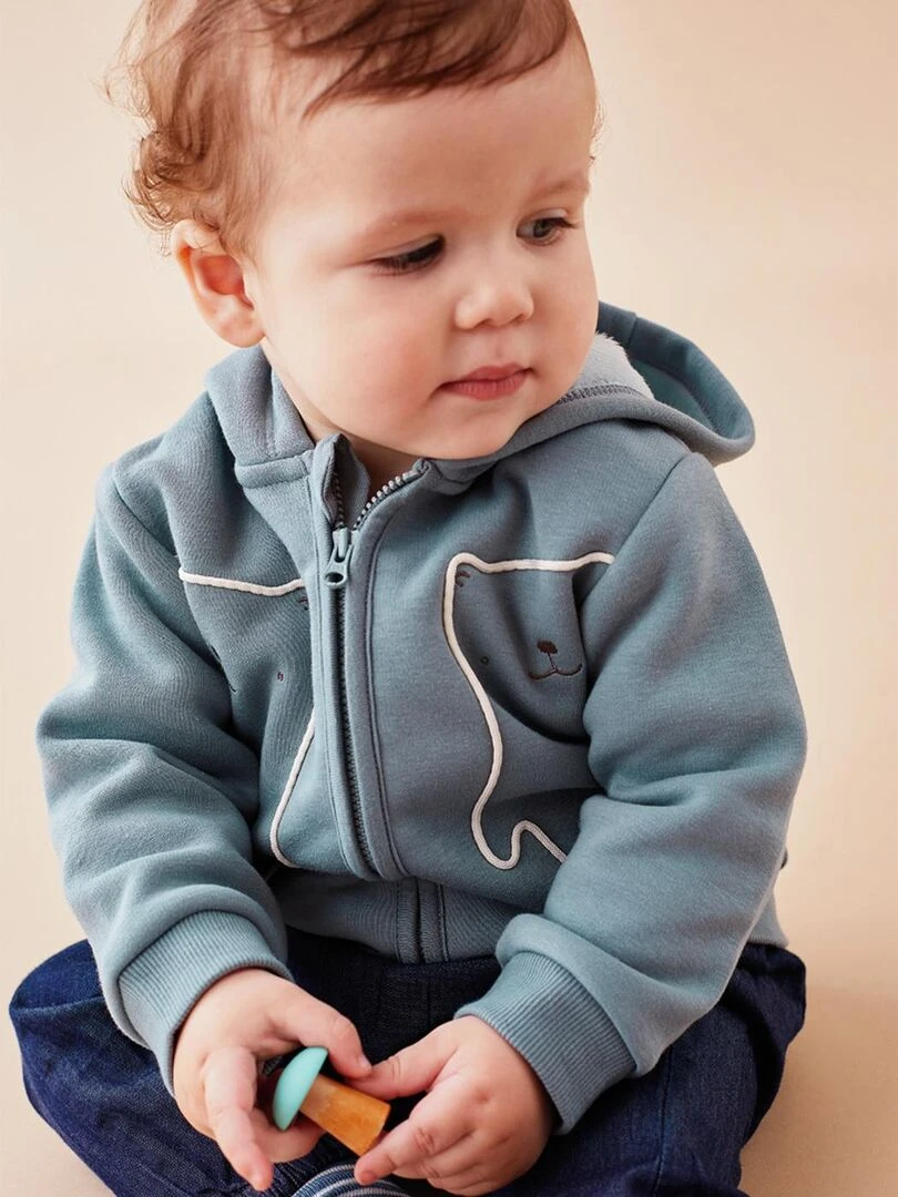 Veste à capuche en sweatoloudoux foncé Noukie's Bleu