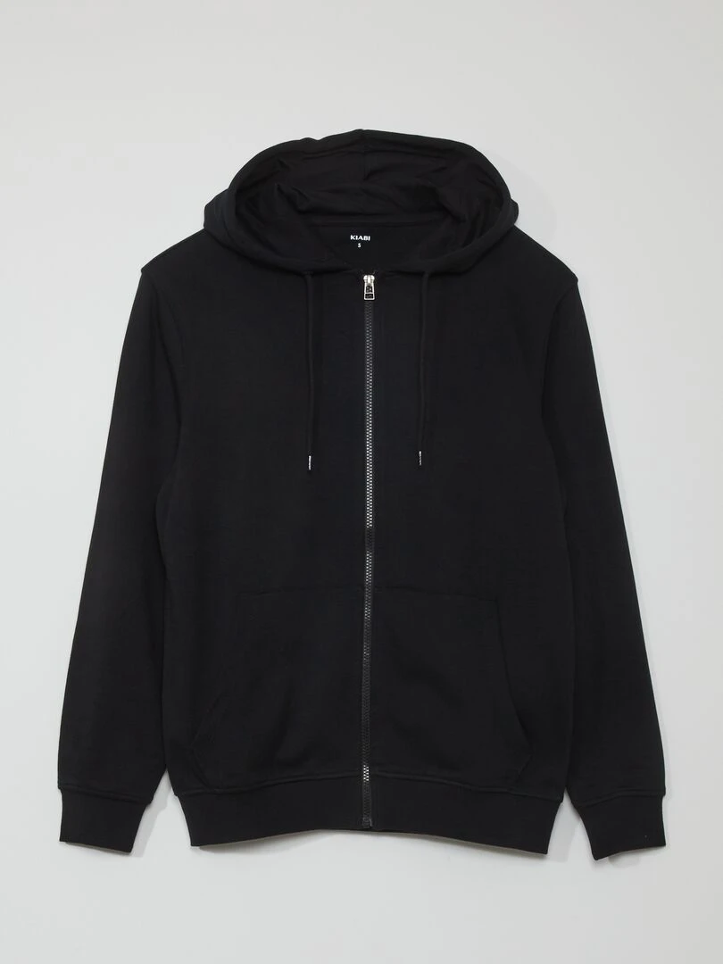 Veste zippée à capuche noir