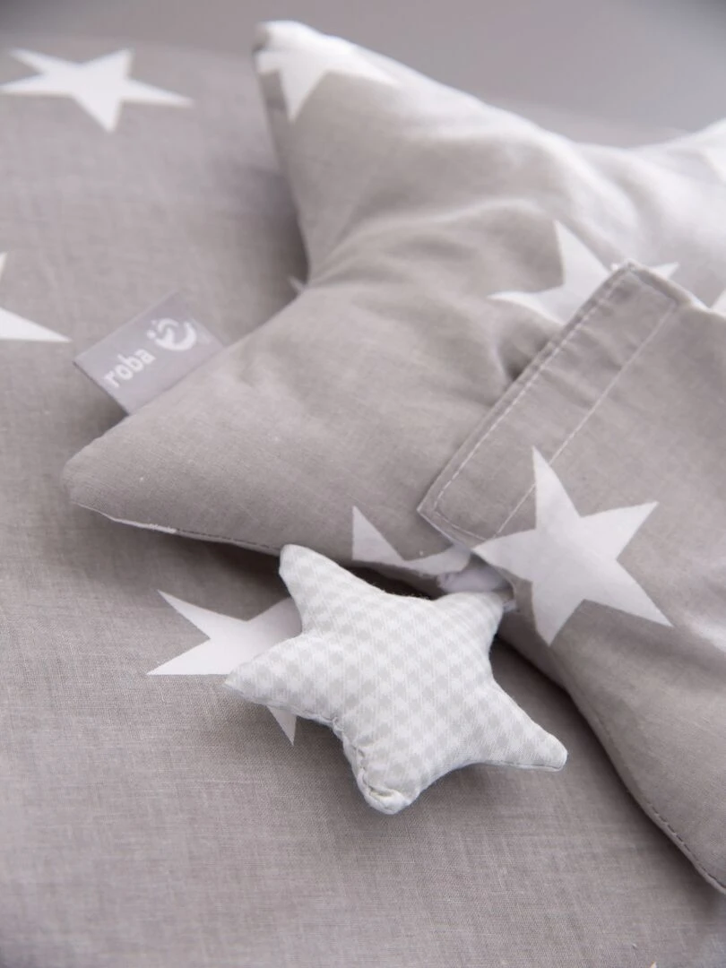 ROBA Boîte à Musique en Forme d'Étoile "Little Stars" Mécanisme Musical Amovible Gris/Blanc N/A