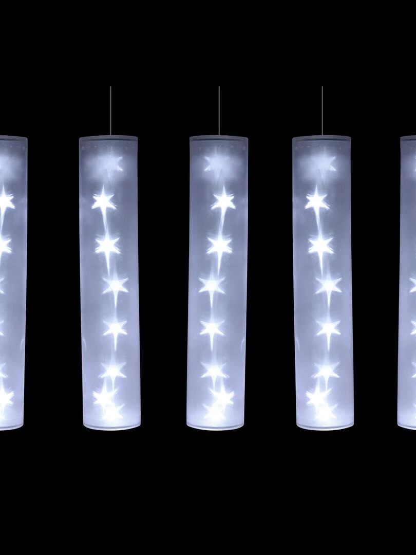 Set de 5 tubes lumineux etoiles Blanc