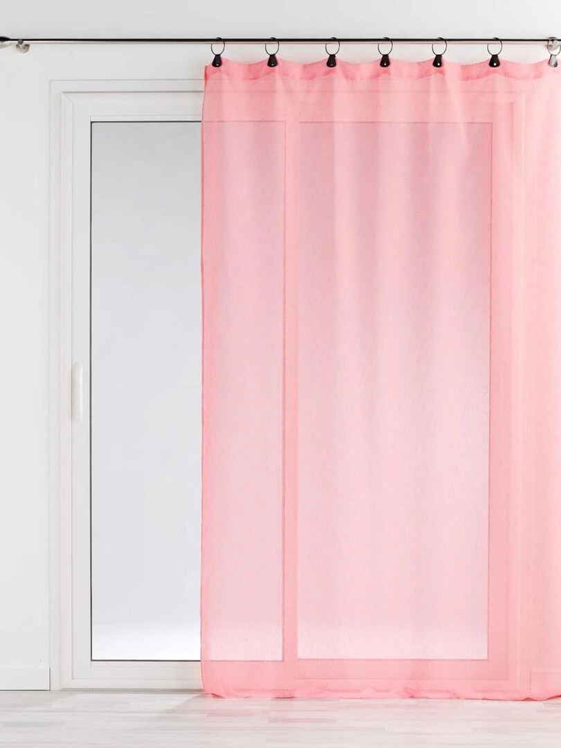 Voilage à anneaux en voile tissé Orange corail