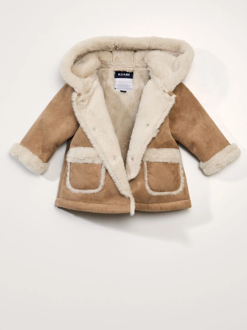 Manteau en suedine   Marron