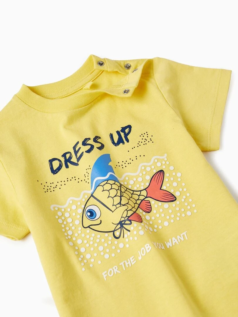 T Shirt En Coton Pour Bébé Garçon 'Dress  Up' manches courtes AUSTRALIAN SURFING   Jaune